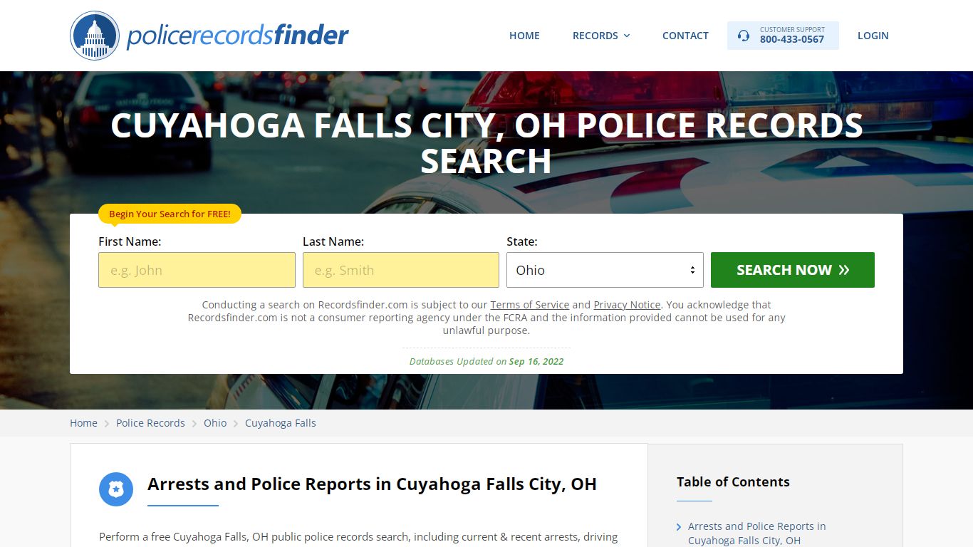 CUYAHOGA FALLS CITY, OH POLICE RECORDS SEARCH - RecordsFinder